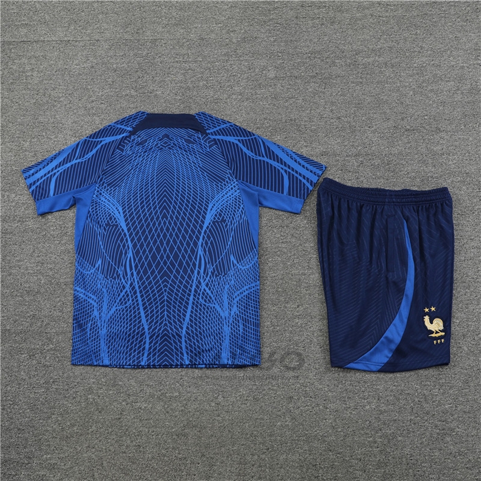 Tuta da Track Francia Manica Corta 2022-2023 Blu Scuro - Pantaloncini